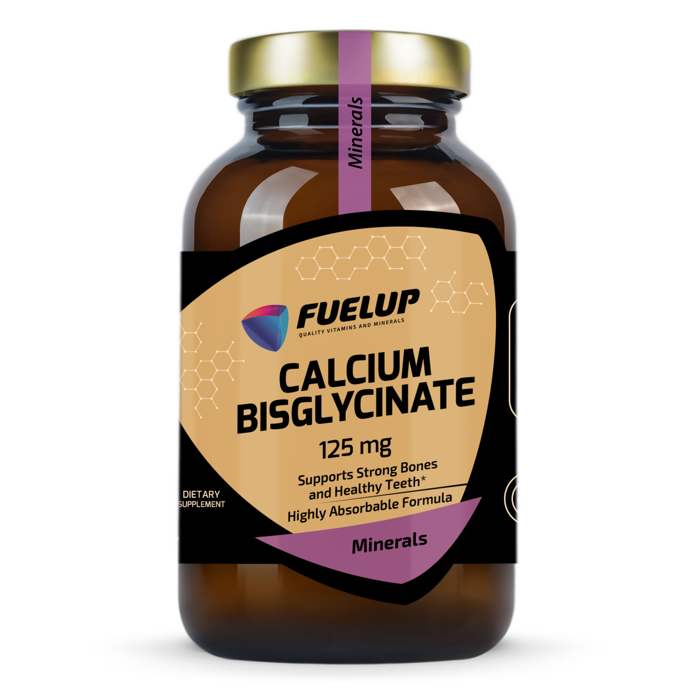 Fuel‑Up Calcium Bisglycinate 125 mg, 120gb.