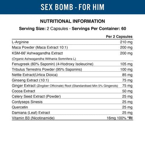 Sex Bomb - 120 Capsules for Him