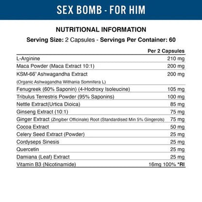 Sex Bomb - 120 Capsules for Him