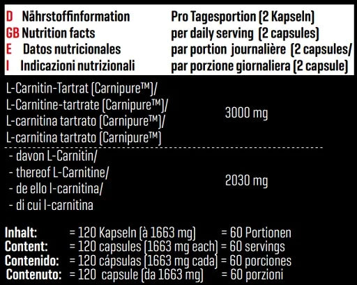 Body Attack Carnipure 1500, 120 Capsules